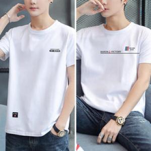 2020夏季男士短袖白色T恤纯棉体恤韩版半袖打底衫上衣服潮牌